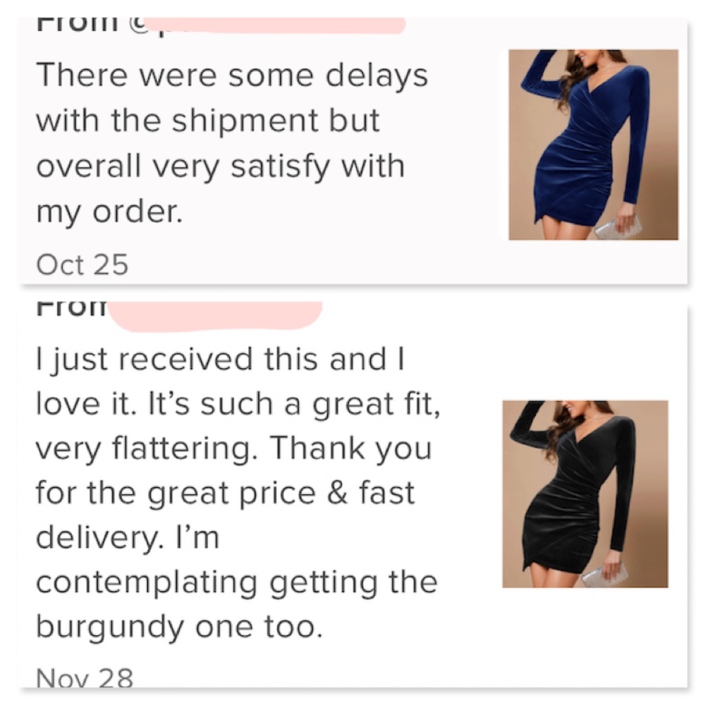Black Velvet V-Neck Long Sleeve Mini Dress - Picture 7 of 9